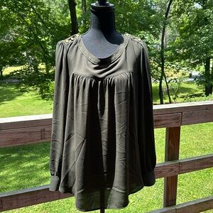 Loft Blouse with Brass Button Detail